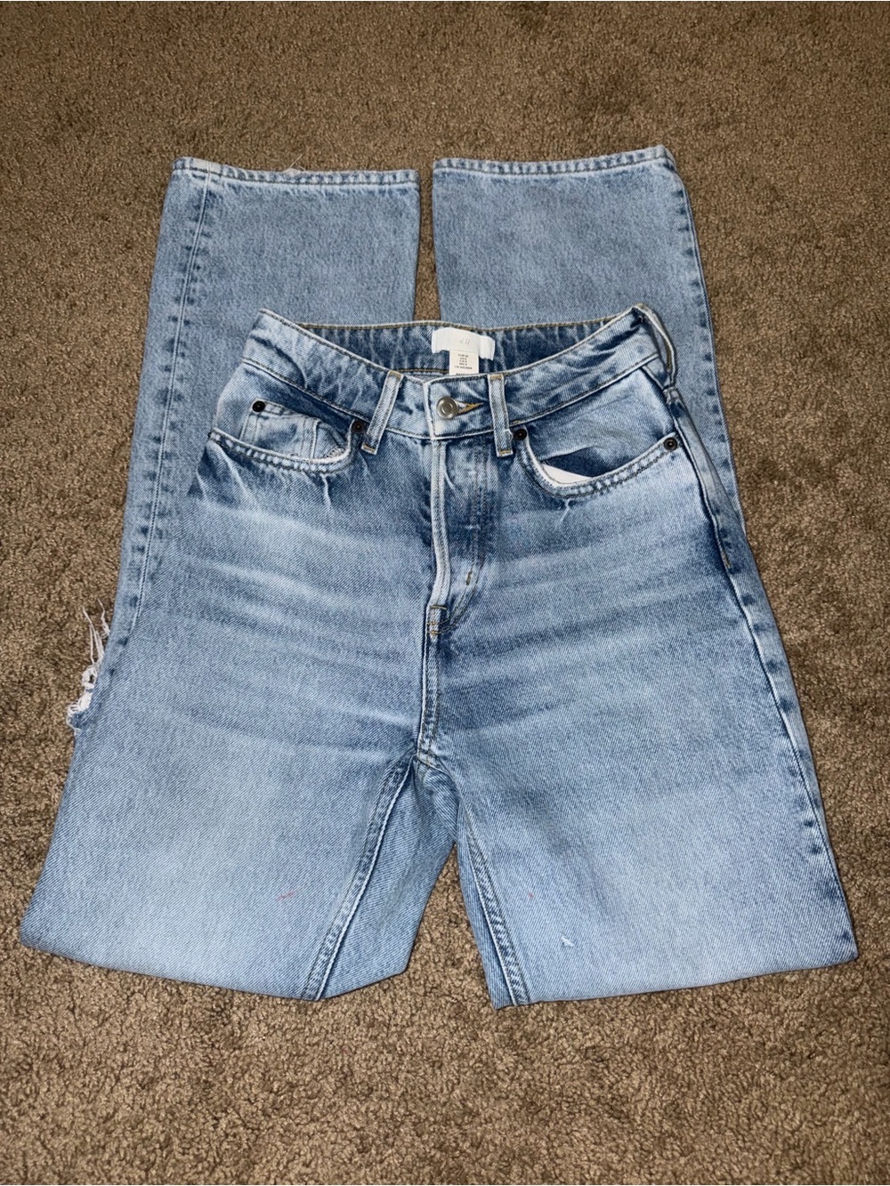 Light Wash H&M High-Rise Straight Jeans